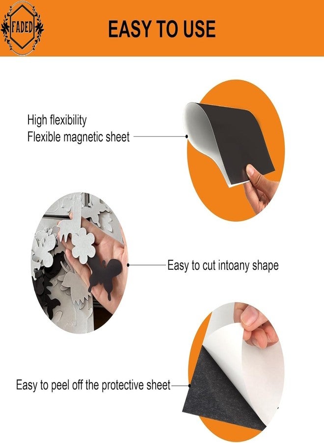 Faded A4 Magnetic Adhesive Sheets - Cuttable Peel & Stick Flexible Magnet Paper with Self-Adhesive Backing for Crafts, Photo Displays, Metal Die Storage, Stamps & DIY Projects - Image 2
